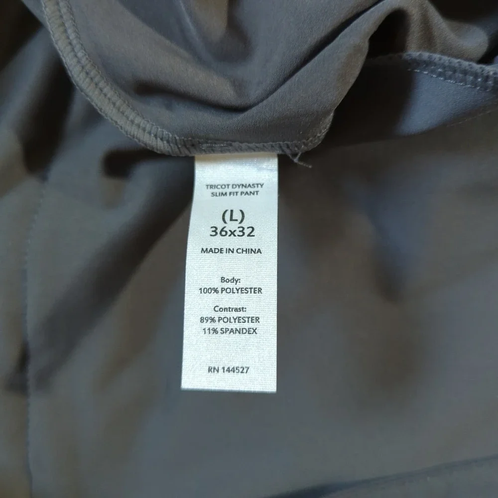 SKYR Tricot Dynasty Mens 36x32 L Golf Pants Performance‎ Stretch Gray Slacks